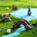 Miniatyrbillede 4 af 5: Passende 12 Stykker Eventyrhave Tilbehør Miniature Have Bro Figurer Mini Fyr Vand