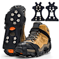 Miniatyrbillede 1 af 8: 1 par Crampons Ice Traction Cleats Non Slip Sko Greb 10 Spikes Ice Cleats til Sko Støvler Traction Cleats til Udendørs Gåture på Sne og Is