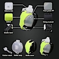 Miniatyrbild 4 av 4: Bärbar Handsfree Vattenflaska för Handleden - Löparflaska Justerbar Vattenflaska för Handleden Handhållen Vattenflaska för Löpare för Vandring Cykling Camping