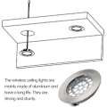 Miniatyrbilde 3 av 5: 6 stk. LED Innfelte Downlights, LED Innfelte Spotlights Tak, Taklampe Ultratynn Lys Sterk Trådløs