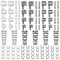 Miniatyrbilde 1 av 5: Metall Glidelåshode Slider - 120 Deler, 4 Størrelser - Festestift