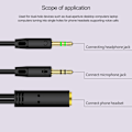Miniatyrbillede 6 af 8: Splitter-hovedtelefon til computer 3,5 mm hun til 2 han hovedtelefonmikrofon lyd Y-splitterkabel