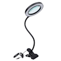 Miniatyrbild 3 av 8: Lampa för förstoringsglas 360° rotation flexibel 3-färgs ljusförstoringsglas med metallklämma för läsreparation