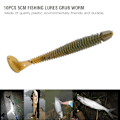 Miniatyrbilde 7 av 8: 10 stk 5 cm myke kunstige fiske lokker larve orm agn fiskeutstyr tilbehør A