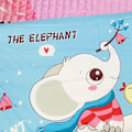 Miniatyrbilde 5 av 5: Barnepute i naturgummi med kurve, pustende, dobbelt lag, pute med tegneseriefigur for barn, elefant, blå, 27x44cm/10,6x17,3in