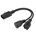 Miniatyrbillede 7 af 8: Y Splitter strømstikledning IEC 320 C14 han til dobbelt 5 15R hun splitter adapterkabel 11,8 tommer 10A 125‑250V