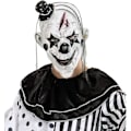 Miniatyrbilde 2 av 4: Skummelt klovnemaske med hår og minihatt
