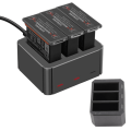 Miniatyrbilde 3 av 8: 3 spor batteriholder Bær hurtiglading multifunksjons ladeveske Passer til OSMO ACTION