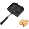 Miniatyrbillede 1 af 4: Fiskeformet Kage Maker Non-Stick Bageform Vaffeljern Pande Aluminiumlegering