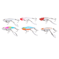 Miniatyrbillede 5 af 8: 6 stk. 5 cm kunstig Vib fiske lokkemad, strømlinet design, 3D øjne, synkende ske lokkemad