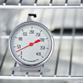 Miniatyrbillede 3 af 4: Køkkentermometer, rustfrit stål ovntermometer 400 grader ovn madlavningstermometer med krog til ophængning eller stående i ovnen - 7 x 9 cm