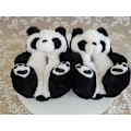 Miniatyrbild 3 av 5: Panda Damtofflor i Teddybjörnsstil