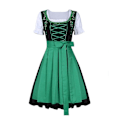 Pikkukuva 1 / 3: Baijerilainen Oktoberfest Dirndl -mekko yläosalla ja esiliinalla - XXL Vihreä