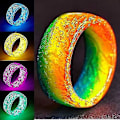 Pikkukuva 2 / 4: Hohtava Glow-rengas - Unisex-fluoresoiva koru naisille ja miehille