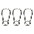 Miniatyrbilde 2 av 8: 3 stk trykkkrok i rustfritt stål fjærkarabinkrok med ring sikkerhetstau tilbehørM11(11mm)