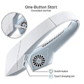 Miniatyrbillede 3 af 5: Ultra Quiet Bærbar USB Genopladelig Letvægts Hvid Halsventilator