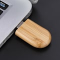 Miniatyrbild 8 av 8: Ovalt träskal USB 3.0 Flash Memory Drive lagringssticka med box U Disk 32GB