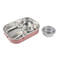 Miniatyrbild 8 av 8: Lunchlåda i rostfritt stål 4-Grid Bärbar Bento Box Matförvaringsbehållare för Student Vuxen4-Grid Lunchlåda med soppskål: Rosa