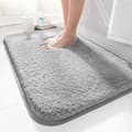 Skridsikker, Blød, Vandabsorberende, Mikrofiber, Badeværelsesmåtte, Maskinvaskbar, til Badekar, Bruser og Badeværelse, Mørkegrå