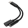 Pikkukuva 8 / 8: Puhelinääniadapteri Type C - 3,5 mm latauskuulokeadapteri 2-in-1-muunnin Xiaomi/HuaweiBlackille
