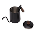 Miniatyrbilde 2 av 8: 600 ml svanehals kaffekjele 304 rustfritt stål lang tut kjele trehåndtak hell over kaffekanne tekanne svart