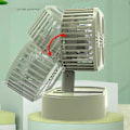 Miniatyrbillede 2 af 5: Mini ventilator med dobbelt hoved, bærbar foldeventilator