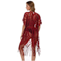 Miniatyrbillede 2 af 4: Dame Sommer Blonde Semi-Transparent Cardigan Bikini Cover Up Net med Kvaster