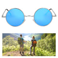 Pikkukuva 7 / 8: Metal Classic Vintage Unisex UV-suojauksella varustetut pyöreät kehykselliset polarisoidut aurinkolasit aurinkolasikotelolla, Ice Blue