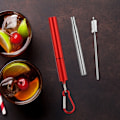 Pikkukuva 2 / 8: Retractable Stainless Steel Reusable Straw Kit(Red Aluminum Case Straw + Brush Carabiner )