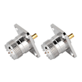 Miniatyrbillede 8 af 8: 2 STK UHF hun SO239 4-huls sokkel panel chassis RF koaksial adapter stik