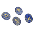 Miniatyrbilde 4 av 8: 4 stk. Reiki-symboler steiner glattere overflater graverte Reiki-steiner for hjemmedekorasjon meditasjonspynt gave Lazurite