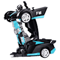 Miniatyrbillede 2 af 8: Fjernbetjent bil 1:18 skala En knap deformation RC bil Transform robot fødselsdagsgave til børn