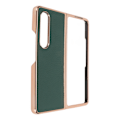 Miniatyrbillede 5 af 8: Foldbart telefontaske til Samsung Galaxy Z Fold 4 Nano galvaniseret læder Stjernemønster Anti-ridse Telefon Beskyttelsesetui Grøn