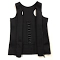 Miniatyrbillede 4 af 8: Mænd Saunavest Åndbar Justerbar lynlåslukning Vægttab Talje trænings-tanktop til daglig træning Sort M
