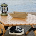 Miniatyrbillede 5 af 8: Camping Desktop Organizer Square Khaki Foldbar Bærbar Camping Diverse Box Bakke til Udendørs Rejser M 25cm
