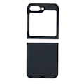 Miniatyrbillede 1 af 8: Foldbar skærm telefon beskyttende læder etui anti-scratch drop proof mobiltelefon etui til Galaxy Z Flip 5 to farver blå kohud korn