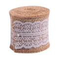 Miniatyrbillede 1 af 4: Jute Linned Volumen Blonder DIY Manuel Volumen Dekoration 6CM Breit 2M Länge (Weiße Spitze)