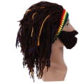 Miniatyrbillede 3 af 8: Sjov Kreativ Interessant håndlavet parykhat Dreadlock Periwig Whiskers Skægparykhat (kaffe)