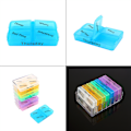 Miniatyrbillede 3 af 8: 7 dages ugentlig dispenser Am Pm Opbevaring Pilleæske Beholder Tablet Sorter Medicinetuiet Organizer