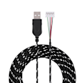 Pikkukuva 5 / 6: 2,2 metrin USB kaapelin johtolinjan vaihto Steelseries kana -hiirelle Black+White