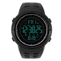 Miniatyrbillede 1 af 5: Herre Mand Digital Baggrundslys Rundt Vandtæt Sport Ur Armbåndsur Sort
