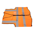 Miniatyrbillede 5 af 8: Sikkerhedsreflekterende vest med flere lommer, vandtæt, høj synlighed, lynlås foran, sikkerhedsvest til værge, orange