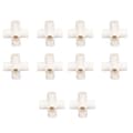 10 stk. PVC-rørfitting 20 mm 5-vejs retvinklet 3-dimensionel albue-rørforbindelse til møbler hvid