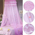 Pikkukuva 4 / 8: Pyöreä katollinen pitsiprinsessatyylinen hyttysverho lapsen sänkyyn (vaaleanpunainen)
