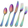 Miniatyrbillede 1 af 5: Rainbow satinfinish rustfrit stål 5-delt bestiksæt til hjemmet og restauranten