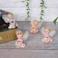 Miniatyrbillede 3 af 8: 4 stk. dejlige harpiks håndværk siddende fe dekoration ornament til hjem have landskab dekoration