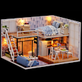 Miniatyrbillede 2 af 8: DIY Dukkehus Sød Dukkehus Miniature Hus Legetøjssæt med Musik Slottet i Skyen
