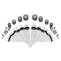 Miniatyrbilde 1 av 3: 36 stk Fasjonable Akryl Båre Øre Taper Expander O Ring Stretching Kit Transparent Lumine