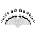 Miniatyrbillede 1 af 3: 36 stk Moderigtigt Akryl Båre Øre Taper Expander O Ring Stretching Kit Transparent Lumine