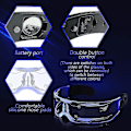 Miniatyrbillede 4 af 5: Dobbelt kontrol LED Visor Briller - 2 par, 7 farver, 4 tilstande